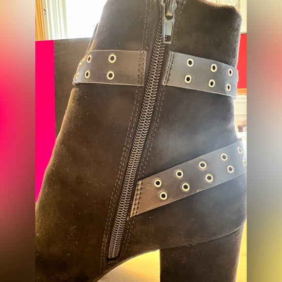Lane Bryant Black Ankle Boots with Buckled Straps - Picture 8 of 14